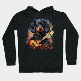 Dachshund Playing Guitar Hoodie